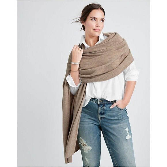 NWT New 100% Cashmere Scarf Wrap Ryllace Womens Dark Red Maroon Brick 100 X 28 - Picture 4 of 14